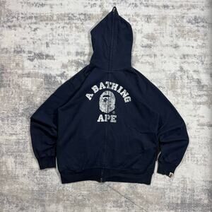 Authentic Bape 2000’s College Logo Full Zip Hoodie XL